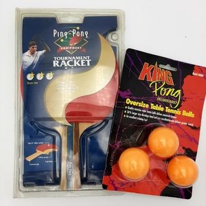 Ping Pong Tournament Racket w/King Pong Oversize Balls